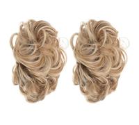 MAGICLULU Extension de Chignon Bou n Fibre Synthétique 2pcs pour Femmes, Postiche Naturel et Élégant, Confortable Toute la Journée, Mariage et Soirée