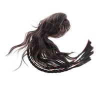 MAGICLULU Extension Queue de Cheval Tressée Colorée Pince Haute, Demi-queue Synthétique Bicolore Rose et Brun Noir, Postiche Cheveux Artificiels pour Coiffures Tendances et Occasions