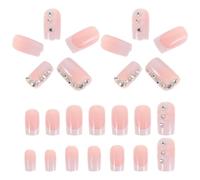 MAGICLULU Faux Ongles French Manucure Courts à Pression en Plastique, Coffret 1 Boîte, Bouts D'ongles pour Manucure Maison, Extensions D'ongles pour Femmes, Style Français Naturel