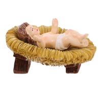 MAGICLULU Figurine De l'enfant Jésus Sculptée Et Peinte À La Main Décoration De Noël pour Intérieur Statue De Nativité Religieuse Mini Figurine en Résine 3.07x2.17x1.14in