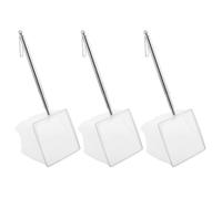 MAGICLULU Filet de Pêche Blanc 3 Pièces Télescopique en Acier Inoxydable | Poignée Ergonomique, Cadre Rigide, Maille Tissée Fine et Large, Rangement Facile, pour Aquarium et Bord de Mer