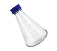 MAGICLULU Flacon en Verre à Bouchon Bleu Fiole de Laboratoire Graduée Flacon Erlenmeyer pour Chimie Base Stable et Mesure Précise 1000 ml