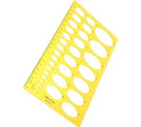 MAGICLULU Gabarit de Dessin Plastique Transparent Orange pour Ellipses, Règle Géométrique Multifonction pour Architecture et Bureau, Outil de Mesure Professionnel Échelle Centimétrique,