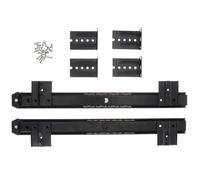 MAGICLULU Glissières de Tiroir Clavier Silencieuses 1 Paire Rail Coulissant Noir 2 Sections en Acier Réglables pour Bureau et Meuble, Pièces de Rechange Coulisseau Tiroir, Installation