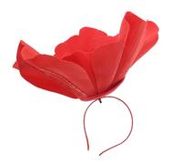 MAGICLULU Grand Fascinateur à Fleurs Rouge pour Femme, Serrage-tête Bandeau Chic Grosse Fleur Décorative, Accessoire pour Cheveux de Fille pour Bal, Course Équestre et Tea Party
