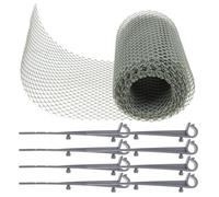 MAGICLULU Grille de Protection Gouttière 6 M X 16 Cm Maille Hexagonale Gris avec Crochets, Filtre à Feuilles pour Gouttières, Écran Anti-débris pour Toiture, Protection Solide Obstruction