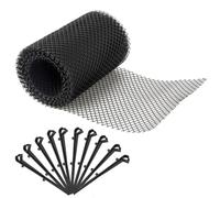 MAGICLULU Grille Filtre Anti-blocage pour Gouttière 15 Cm X 6 M en Plastique Solide, Rouleau Moustiquaire Protège-gouttière 10 Piquets, Écran Protection Feuilles et Débris pour Toiture