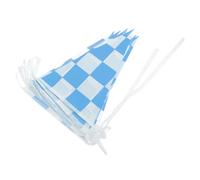 MAGICLULU Guirlande de 7m de Drapeaux de Course à Carreaux Bleus en Polyester, 20 Drapeaux Longs Signal de Départ et Décoration pour Fête D'halloween ou Weekend