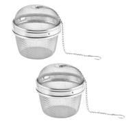 MAGICLULU Infuseurs à Thé Chaînette Suspendre en Acier Inoxydable Argenté Lot de 2 Résistant la Rouille, Boules Filtrantes Pratiques pour Préparation de Thé