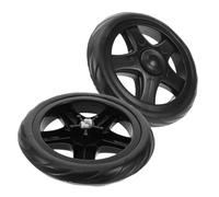 MAGICLULU Jeu de 2 Roues Noires en Plastique pour Chariot Pliant, Compactes et Faciles à Manœuvrer, pour Supermarché et Courses Quotidiennes