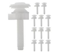 MAGICLULU Kit de 12 Vis de Fixation pour Abattant de Toilettes en Plastique Blanc avec Rondelles 2,8 Cm, Pièces Détachées pour Siège de Toilette, Accessoires Compatibles pour Installation