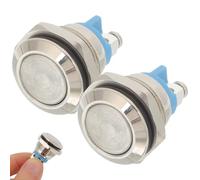 MAGICLULU Kit de 2 Boutons de Sonnette Filaire en Cuivre Nickelé, Bouton-poussoir Plat Vis, Remplacement pour Sonnette de Porte D'entrée, Installation Simple et Solide, Adapté aux Carillons