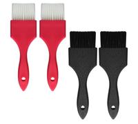 MAGICLULU Kit de 4 Pinceaux à Teinture pour Cheveux, Polycarbonate Solide, Poils Ultra-doux, Couleurs Noir et Rouge, Outils Professionnels pour Salon de Coiffure et Soins Capillaires