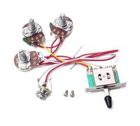 MAGICLULU Kit de Câblage de Guitare Électrique Interrupteur à Bascule 5 Positions 2t1v Pré-câblé 1 Potentiomètre de Volume 500k, 2 Potentiomètres de Tonalité, Câble en Cuivre et Plastique