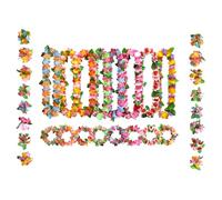 MAGICLULU Kit de Colliers de Fleurs D'hawaï et Bracelets Légers en Tissu pour Garçon et Filles, Accessoires Hawaïens Réalistes et Élégants pour Festivals et Mariages D'été