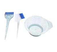 MAGICLULU Kit de Coloration Capillaire 3 Pièces Bleu Bol Mélangeur Transparent Gradué et Pinceau à Poils Souples pour Teinture, Mèches et Décoloration, Bol et Pinceau pour Salon et Usage