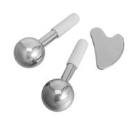 MAGICLULU Kit Gua Sha Acier Inoxydable 1 Pièce Globe Facial Rafraîchissant, Outil Gua Sha pour Visage et Corps, Masseur de Massage pour Cou et Peau, Ensemble Spa Portatif pour Soins