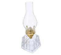 MAGICLULU Lampe à Huile Vintage Verre Clair Lanterne Forme Carrée Lampe à Kérosène Traditionnelle pour Éclairage Intérieur et Extérieur Décoration Rétro et Ambiance Chaleureuse
