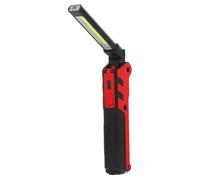 MAGICLULU Lampe de Travail LED Rechargeable USB Abs Tpr Aluminium PC Lampe Torche Pliable Cob Rouge Câble USB et Crochet Inclus, pour Urgences et Chantier