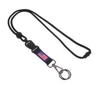 MAGICLULU Lanière Porte-badge en Polyester Crochet en Laiton, Cordon Tour de Cou Robuste et Détachable, Design Drapeau Américain Coloré, pour Badge D'identification, Clés et Téléphone,