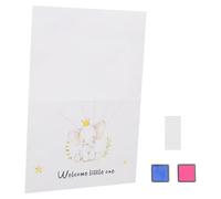 MAGICLULU Livre D'or de Révélation Arbre à Empreintes Digitales, 1 Poster Format, 2 Encriers Bleu et Rose, 1 Planche de Pastilles Adhésives - Décoration Créative pour Shower et Fête