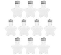 MAGICLULU Lot de 10 Bouteilles de Bonbon en Pet D'étoile Bouchons en Aluminium, Faciles à Utiliser pour Décoration de Sapin de Noël et Rangement de Petits Objets