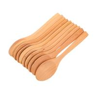 MAGICLULU Lot de 10 cuillères en bois à manche court - Petite cuillère à café pour miel, café, ustensiles de cuisine, cuillère à pour assaisonnement, thé, glace, sucre, sel, confiture,