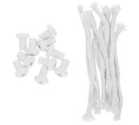 MAGICLULU Lot de 10 de Mèches de Lampe à Huile en Coton Support Céramique pour Torche Tiki et Lampe Bouteille Éclairage Fiable et Ajustement pour Usage Domestique et Recherche