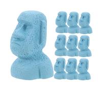 MAGICLULU Lot de 10 Mini-Ornements pour Aquarium Micro-Paysage Mini-Poisson Statue Moai Décoration Miniature Paysage Petite Île Tête Moai Statues Torsadées Résine Bleu Ciel