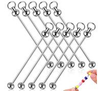 MAGICLULU Lot de 10 Porte-Clés à Perles en Métal Argenté Dimensions 115 X 7 X 18 CM Barres de Porte-Clés pour Loisirs Créatifs Accessoires Suspendus pour Paquet et Pochettes