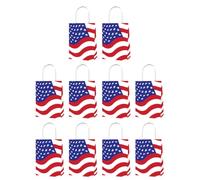 MAGICLULU Lot de 10 Sachets Présents en Papier Drapeau Américain, Poignées Confortables, Réutilisables, Fête du 4 Juillet ou Memorial Day