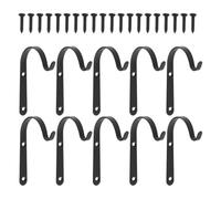 MAGICLULU Lot de 10 Sets de Supports Suspendre en Métal Noir pour Pots de Fleurs 20 Vis, Crochets Muraux Robustes et Polyvalents Suspendre Extérieure, Balcon Jardin Mangeoires Oiseaux