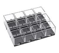 MAGICLULU Lot De 12 Boîtes De Rangement Carrées Transparentes En Plastique 1.38In Pour Spécimens Minéraux Vitrines Pratiques Pour Collection De Pierres Exposition Et Stockage Facile