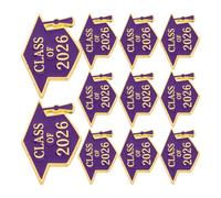 MAGICLULU Lot de 12 Broches de Remise de Diplôme 2026 en Émail Violet - Insignes Chapeau de Graduation pour Cérémonie, Épinglettes Légères et Solide, Accessoires pour Étudiants