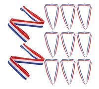 MAGICLULU Lot de 12 Rubans de Récompense aux Trois Couleurs Rouge Blanc Bleu en Polyester Coton, Style Sport Design Sécurisé pour Médailles Lors de Fêtes Sportives