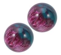 MAGICLULU Lot de 2 Balles de Gymnastique en Résine 50 Mm Effet Marbre Violet Améthyste, Sphères Décoratives et Accessoires pour Entraînement des Mains, Rééducation, Massage et Relaxation,