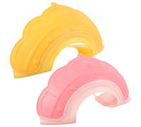 MAGICLULU Lot de 2 Bonnets de Bébé en Silicone Imperméable, Protection Yeux et Oreilles, Taille Réglable, Couleurs Rose et Jaune, Accessoires Bain pour Garçon et Filles et Tout-petits