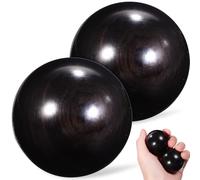 MAGICLULU Lot de 2 Boules Chinoises en Bois de Paume 4 CM, Balles de Massage Manuelles pour Exercices des Mains, Boules Anti-Stress Naturelles pour Relaxation et Rééducation Fonctionnelle