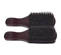 MAGICLULU Lot de 2 Brosses à Moustache et Barbe en Poils de Sanglier Manche en Bois Naturel, Brosse à Cou Compacte et Résistante pour Entretien Quotidien, Outil de Soin Portable pour Hommes