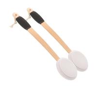 MAGICLULU Lot de 2 Brosses Dos Manche Long Incurvé Antidérapant, Tête Éponge Exfoliante Douce Noire, Brosse de Bain Exfoliante Corps et Pieds, Accessoire Soin Corps Polyvalent