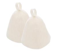 MAGICLULU Lot De 2 Chapeaux De Sauna en Feutre en Laine Russe pour Femmes Et Hommes Accessoires De Bain Blanc