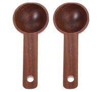 MAGICLULU Lot de 2 cuillères à café en bois, cuillères à soupe, cuillères à mesurer pour café moulu, pour grains moulus ou thé, soupe, cuisine, mélange, agitateur, ustensiles de cuisine, 15