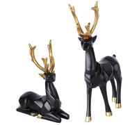 MAGICLULU Lot De 2 Décorations De Noël en Origami en Forme De Renne en Résine Noire