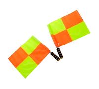 MAGICLULU Lot de 2 Drapeaux de Signalisation Manuelle pour Arbitre de Football, Légers et Étanches en Tissu Imperméable Manche en Alliage D'aluminium, pour Match en Extérieur