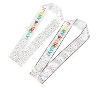 MAGICLULU Lot de 2 Écharpes D'anniversaire Satinées 82 Cm Paillettes 80 Cm Classiques « C'est Mon Anniversaire » pour Femmes et Filles, Accessoires de Fête Décoratifs, Bretelles Élégantes