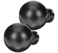 MAGICLULU Lot de 2 Embouts Décoratifs pour Tringle à Rideaux, Embouts de 28 Mm en Fer Forgé Noir Mat, Extrémités Rondes pour Barre Simple ou Double, Accessoires Décoratifs pour Fenêtres,