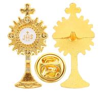 MAGICLULU Lot de 2 Épingles à Mode Croisée en Métal, Accessoire de Robe de Baptême et Communion, Petites Broches Décoratives Chrétiennes pour Cérémonie et Fête, Insigne Chrétien Élégant