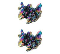 MAGICLULU Lot de 2 Grappes de Cristaux Naturels pour Loisirs Créatifs et Décoration de Bureau en Pierre Naturelle 4.5X3.5X3 CM 70 G