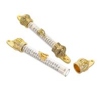 MAGICLULU Lot de 2 Mezouzahs Métalliques Dorées avec Rouleau Sacré, Décoration Porte Juive Traditionnelle, Mitzvah Juive, Style Vintage, Protection Rituelle pour Entrée, Présent Religieux