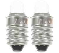 MAGICLULU Lot de 2 Mini Ampoules LED 6V à Douille Vis Ronde pour Lampe Torche Ampoules de Rechange en Verre et Métal Lumière Blanche Éclatante Format Compact pour Éclairage Portable